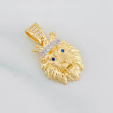 Dije Rostro Leon 3.65g / 2.7cm Dos Oros Amarillo Blanco 18K