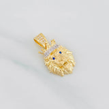 Dije Rostro Leon 3.65g / 2.7cm Dos Oros Amarillo Blanco 18K