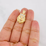 Dije Rostro Leon 3.65g / 2.7cm Dos Oros Amarillo Blanco 18K