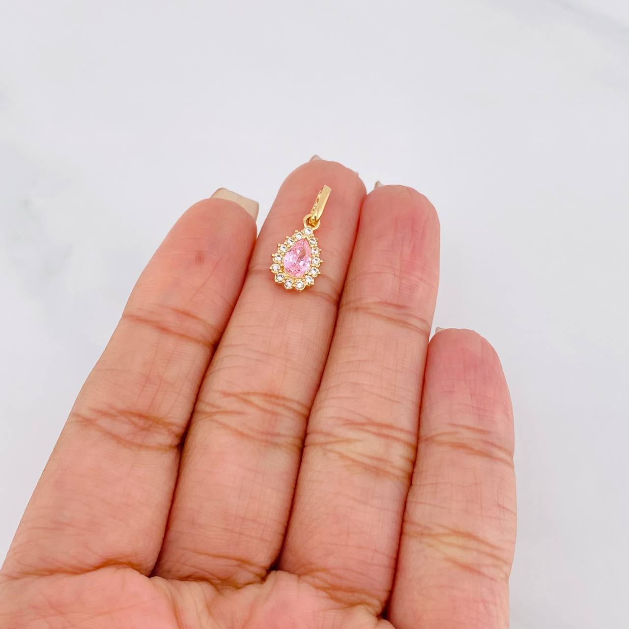 Dije Halo Lagrima 1.2g / 2cm Oro Amarillo 18K