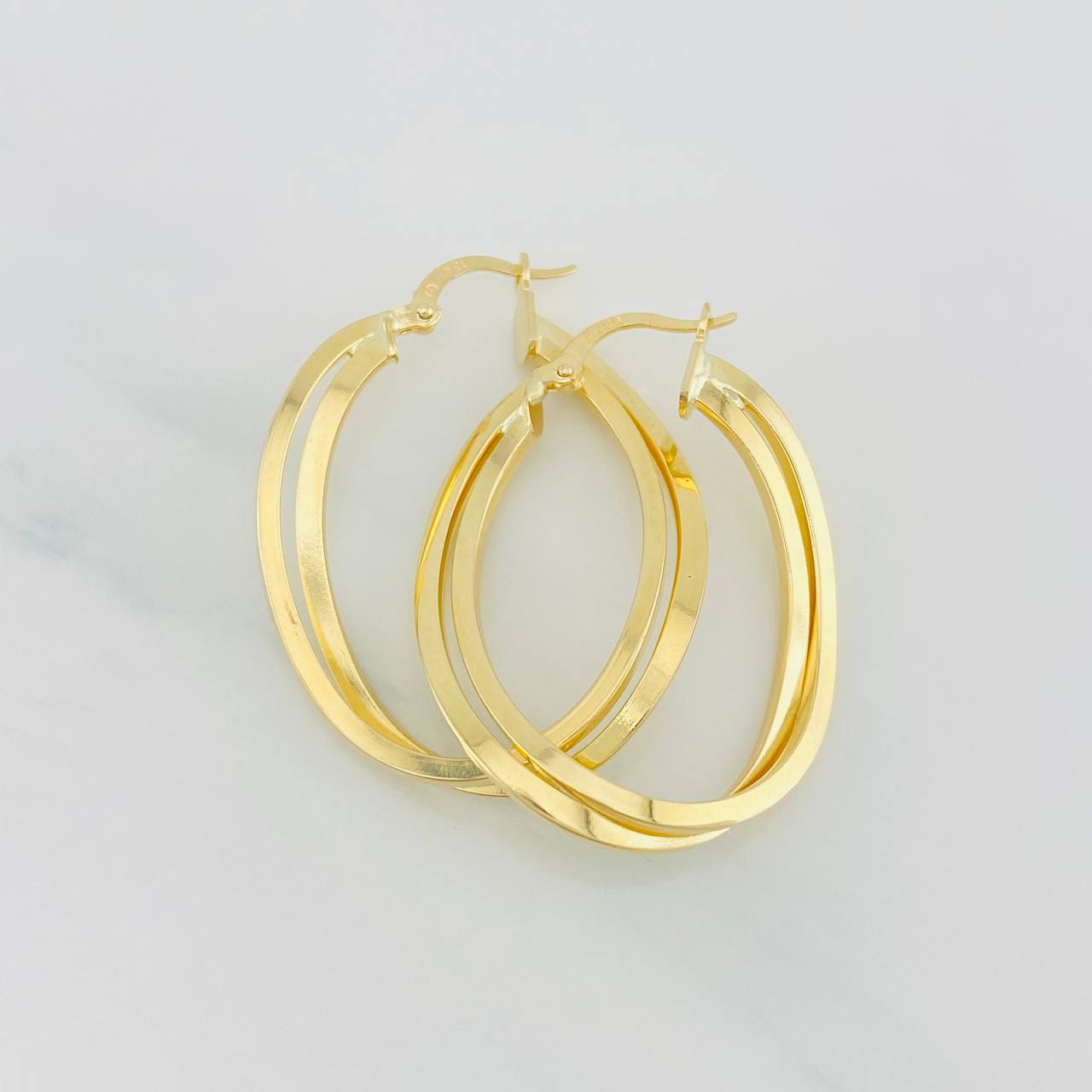 Candongas Arracada Doble 3.15g / 3.6cm Oro Amarillo 18K