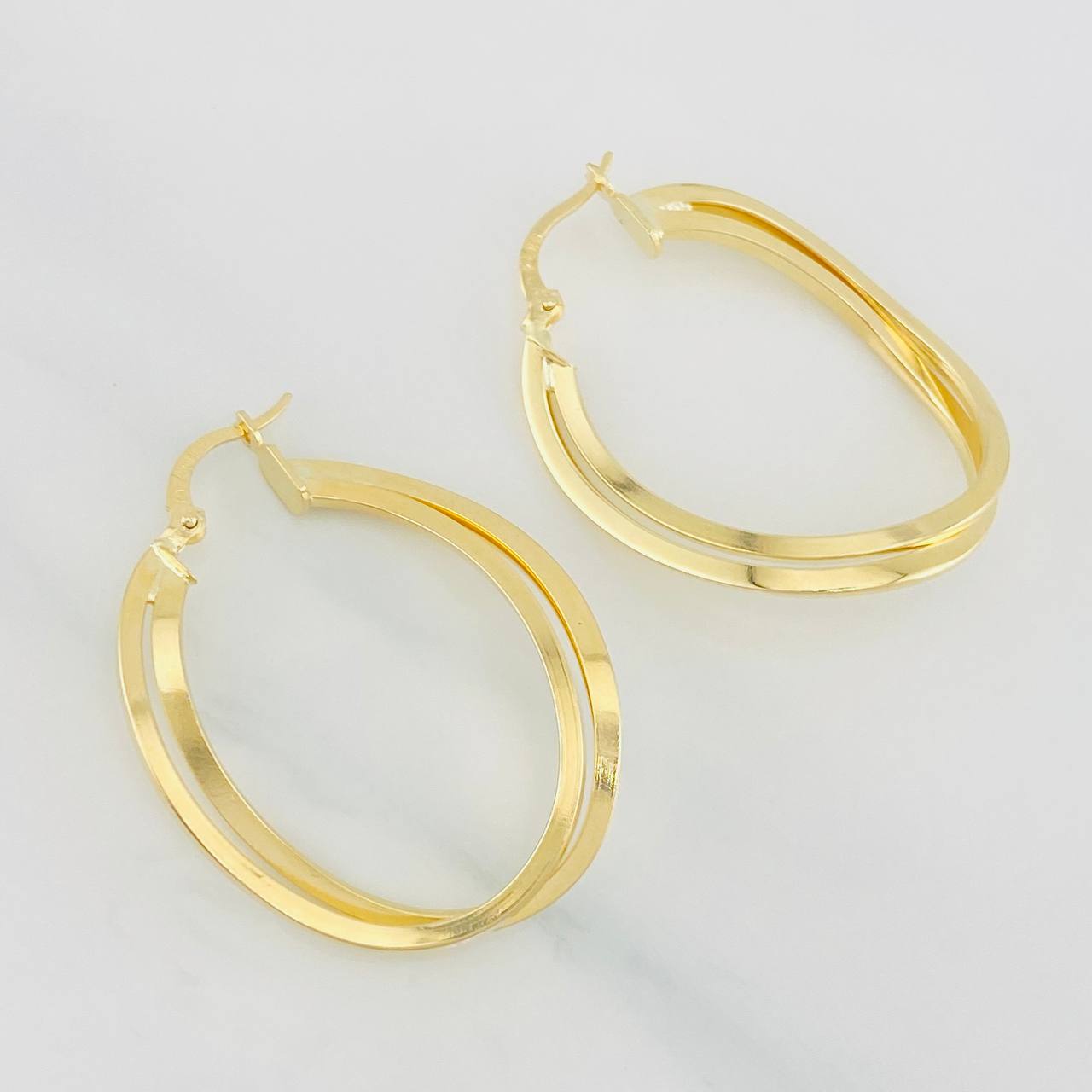 Candongas Arracada Doble 3.15g / 3.6cm Oro Amarillo 18K