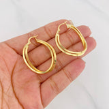 Candongas Arracada Doble 3.15g / 3.6cm Oro Amarillo 18K