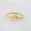 Anillo Fe 1.7g / T6 1/4 Dos Oros Amarillo Blanco 18K