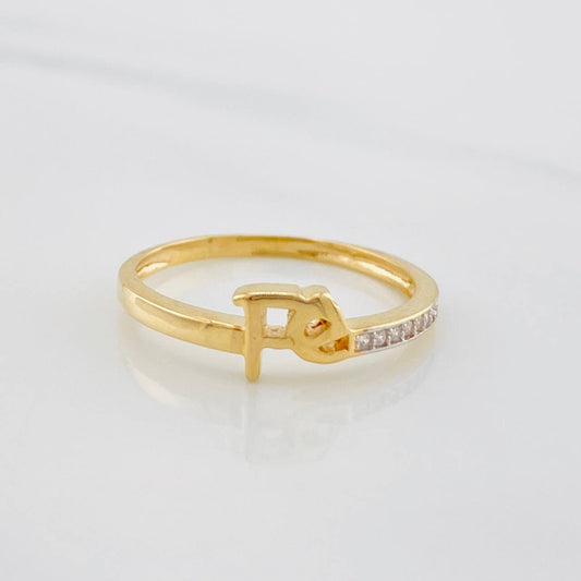 Anillo Fe 1.7g / T6 1/4 Dos Oros Amarillo Blanco 18K