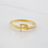 Anillo Fe 1.7g / T6 1/4 Dos Oros Amarillo Blanco 18K