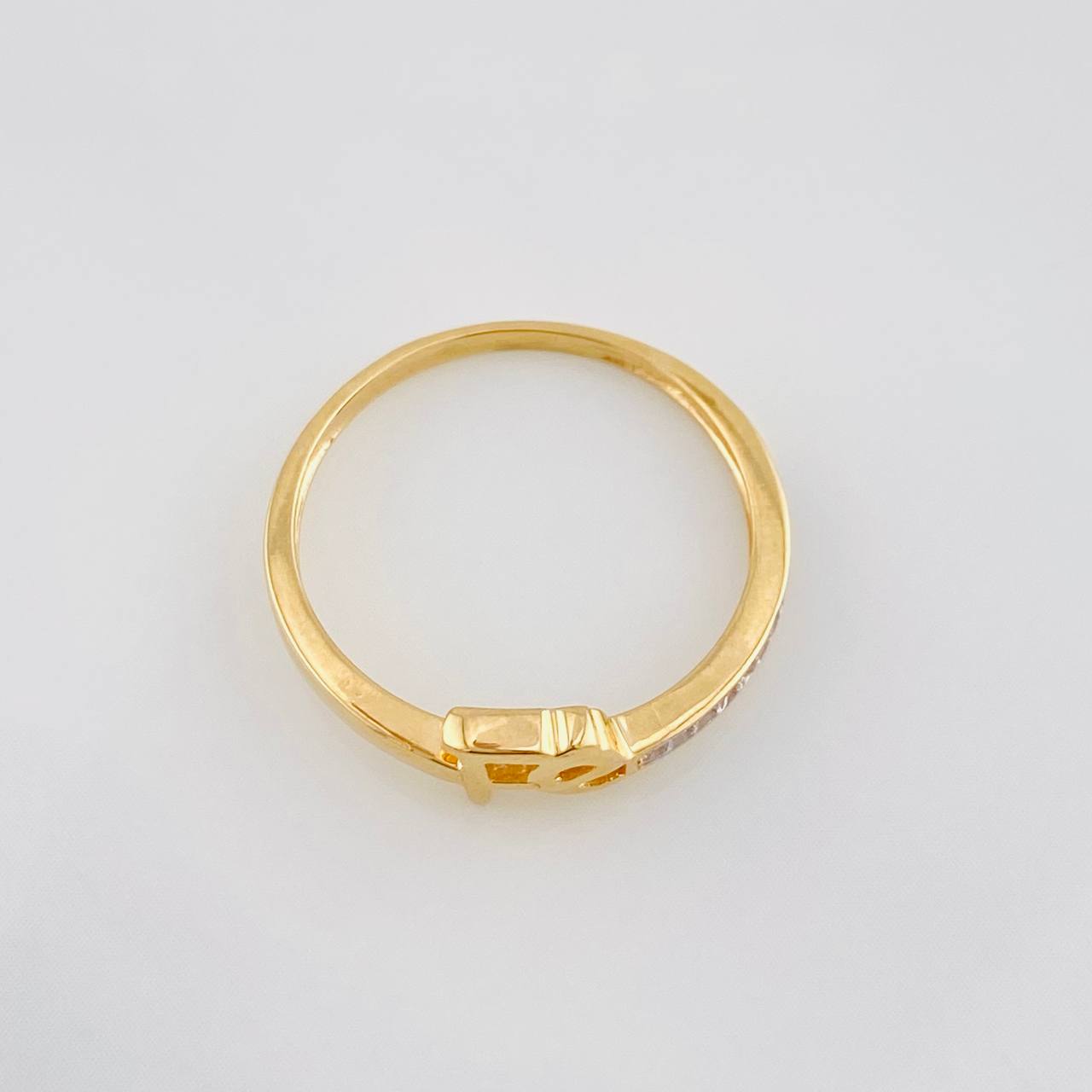Anillo Fe 1.7g / T6 1/4 Dos Oros Amarillo Blanco 18K