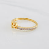 Anillo Fe 1.7g / T6 1/4 Dos Oros Amarillo Blanco 18K