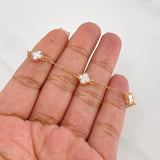 Pulso Modulable Aro Seguido Trebol 3.35g / 17cm - 19cm / 1.2mm Oro Rosa 18K