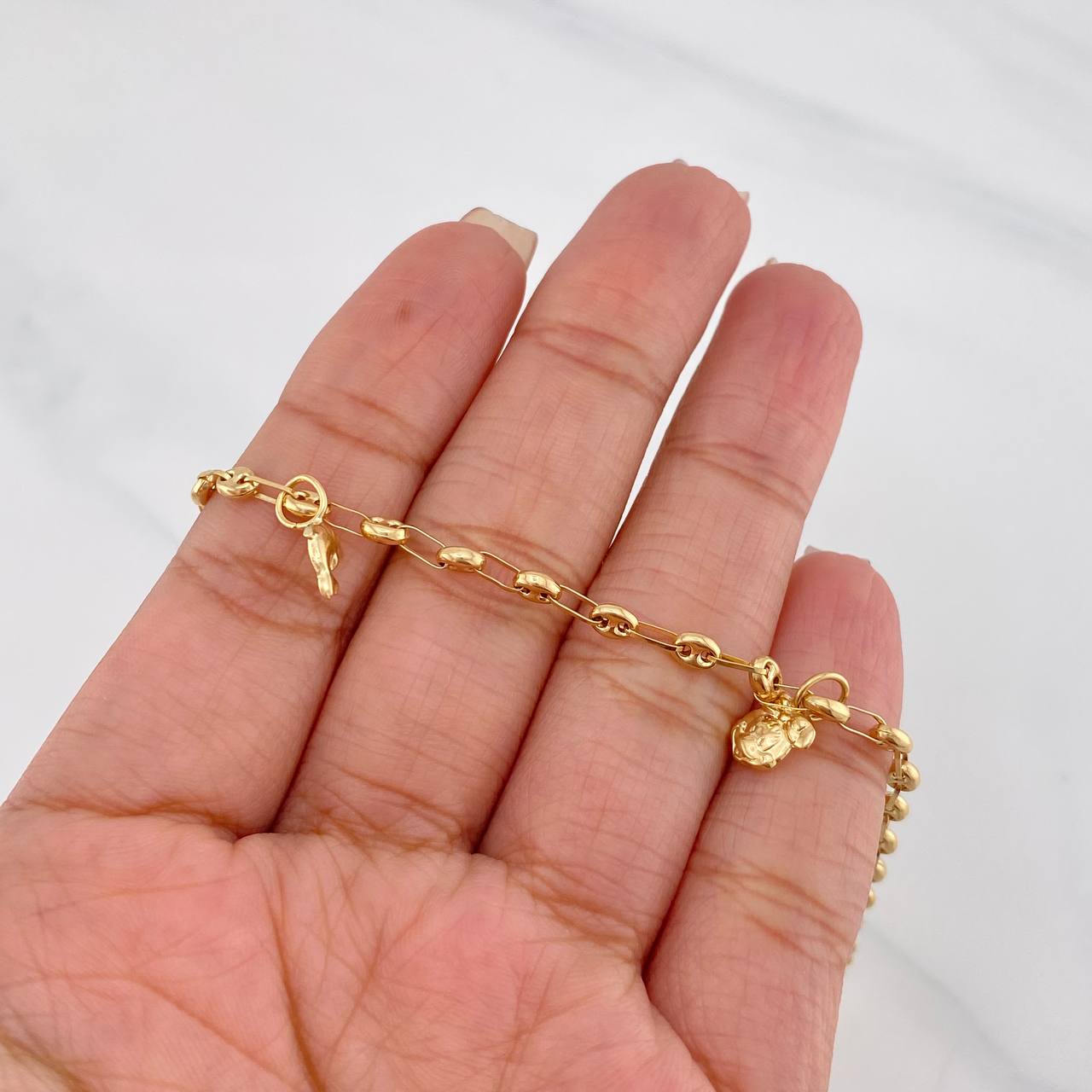 Tobillera GC Dijes 4.4g / 26.5cm / 3.3mm Oro Amarillo 18K