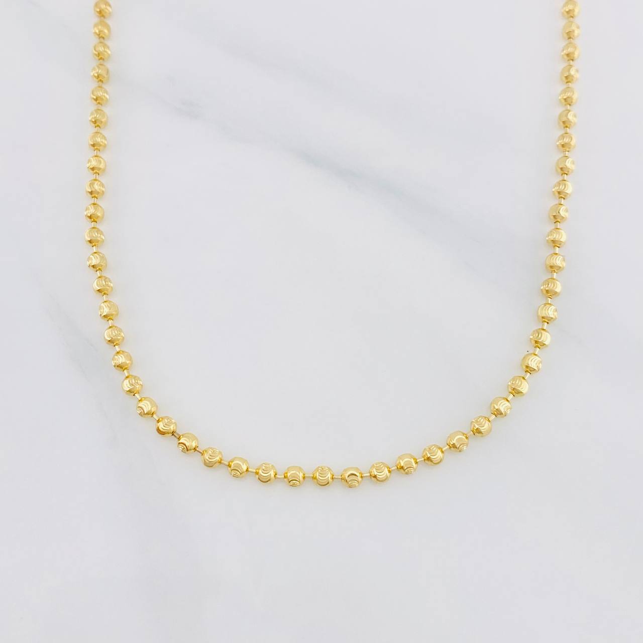 Cadena Militar Media Luna 11.3g / 50cm / 3mm Oro Amarillo 18K