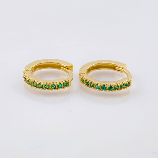 Candongas Carril Punteada 1.9gr / 1.5cm / Oro Amarillo 18K