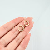 Candongas Carril Punteada 1.9gr / 1.5cm / Oro Amarillo 18K