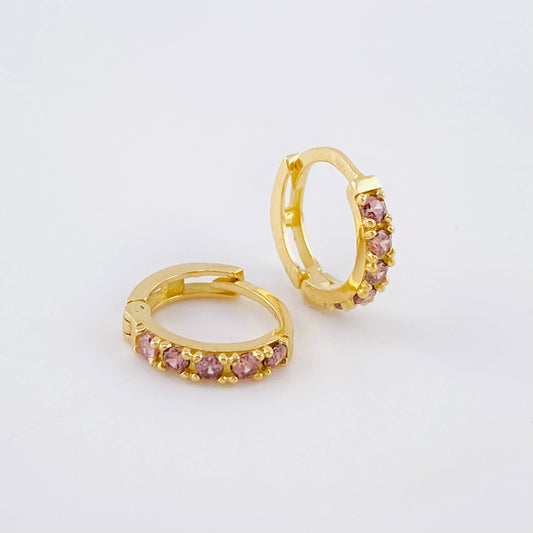 Candongas Carril Punteado 1.75gr / 1.2cm / Oro Amarillo 18K