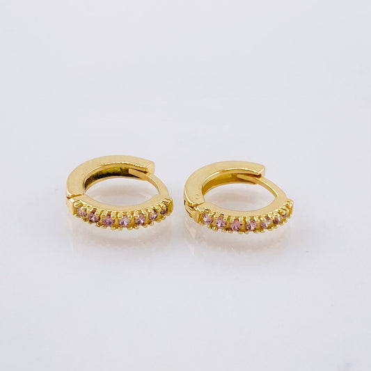 Candongas Carril Punteado 1.2gr / 9mm Oro Amarillo 18K