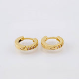 Candongas Carril Punteado 1.2gr / 9mm Oro Amarillo 18K *