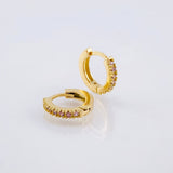 Candongas Carril Punteado 1.2gr / 9mm Oro Amarillo 18K