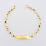 Pulso Bebé GC Placa Rectangular Curva 1.55gr / 14.5cm / 3mm Tres Oros 18K *