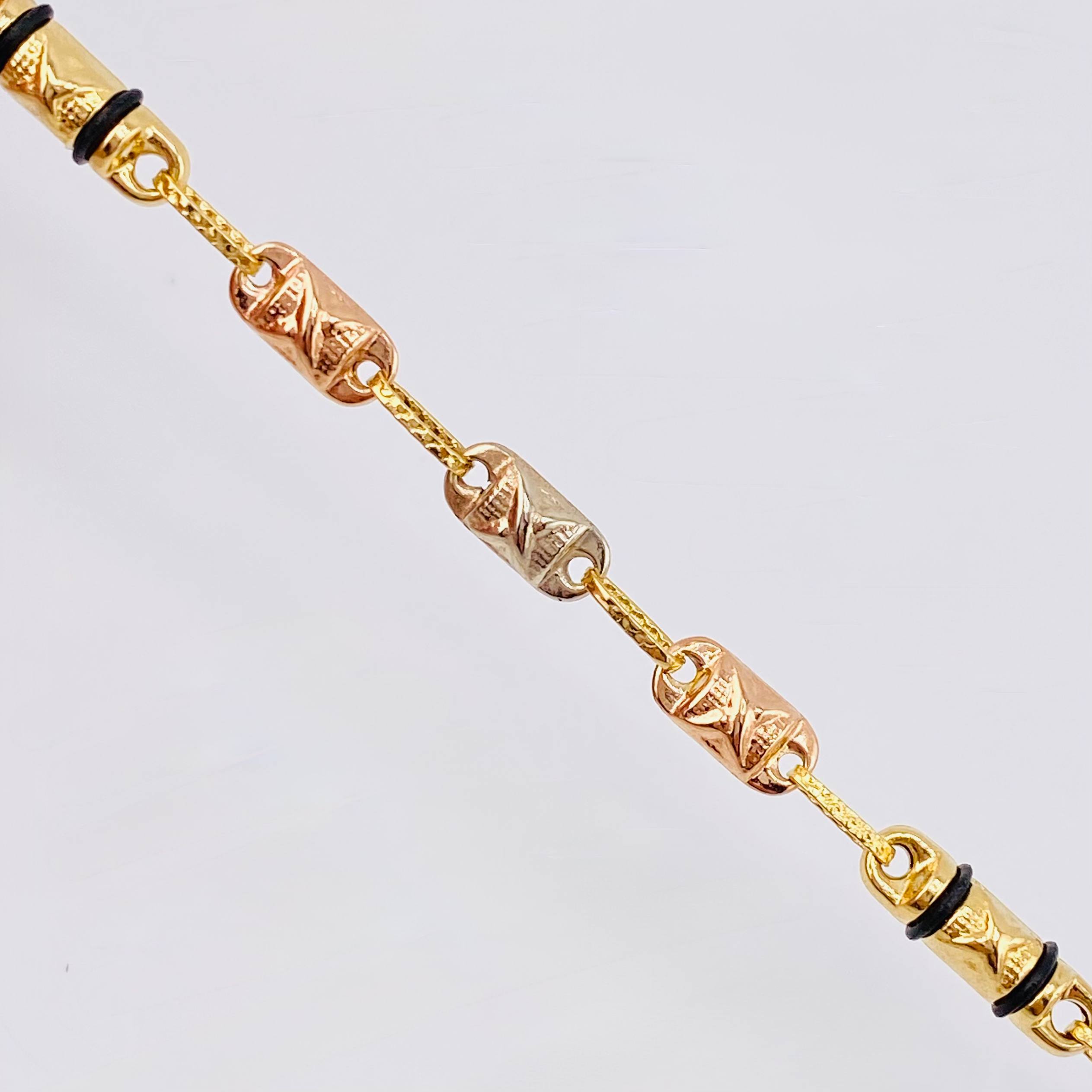 Cadena Rustica Cruzada 3X1 11.55gr / 60cm / 4.2mm Tres Oros 18K ©