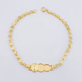 Pulso Placa Nube Virgen Guadalupe Corazon 1.95gr / 16cm-18cm / 3.1mm Oro Amarillo 18K ©