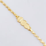 Pulso Placa Nube Virgen Guadalupe Corazon 1.95gr / 16cm-18cm / 3.1mm Oro Amarillo 18K ©