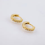 Candongas Carril Punteado 1.4gr / 1.1cm / Oro Amarillo 18K *