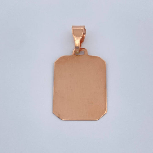 Dije Placa Octagonal 0.85gr / 2.5cm / Oro Rosa 18K %