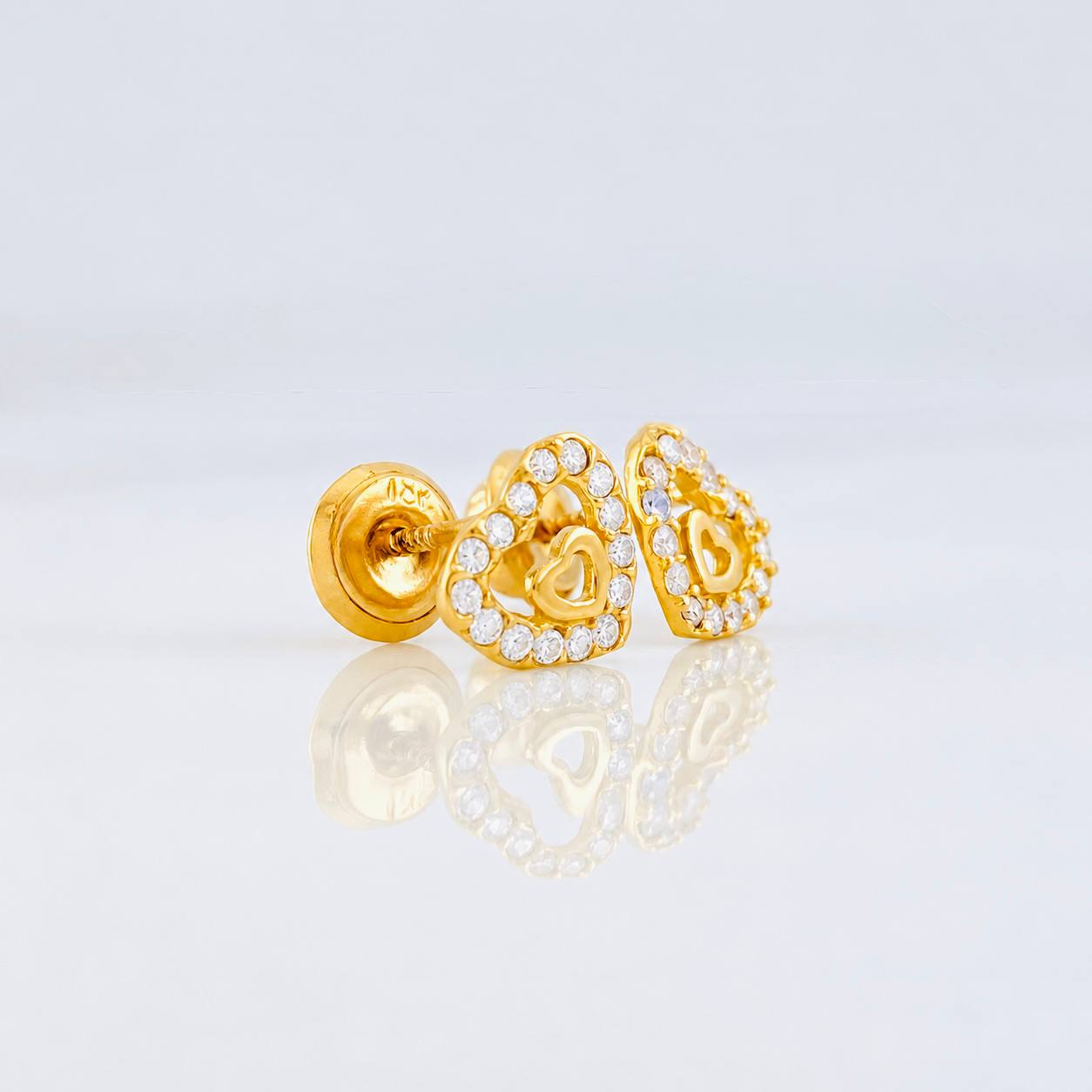 Topos Corazones 0.85g / 6.5mm Oro Amarillo 18K