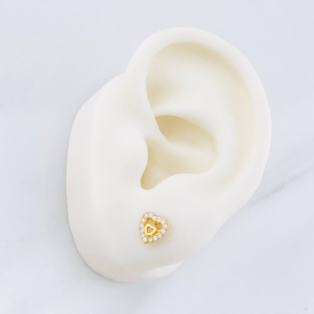 Topos Corazones 0.85g / 6.5mm Oro Amarillo 18K