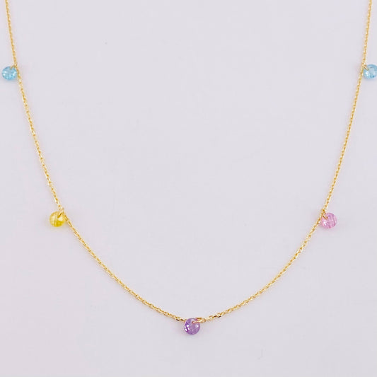 Cadena Aro Seguido Perlas 1.8g / 45cm / 0.9mm Oro Amarillo 18K