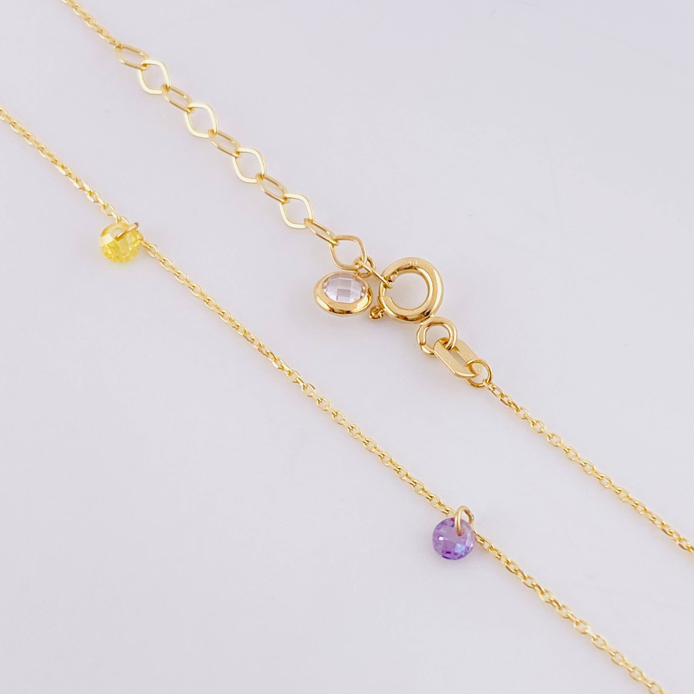 Cadena Aro Seguido Perlas 1.8g / 45cm / 0.9mm Oro Amarillo 18K