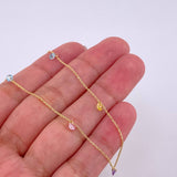 Cadena Aro Seguido Perlas 1.8g / 45cm / 0.9mm Oro Amarillo 18K