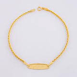 Pulso Lazo Placa Ovalada 1.1g / 17.4cm / 1.6mm Oro Amarillo 18K