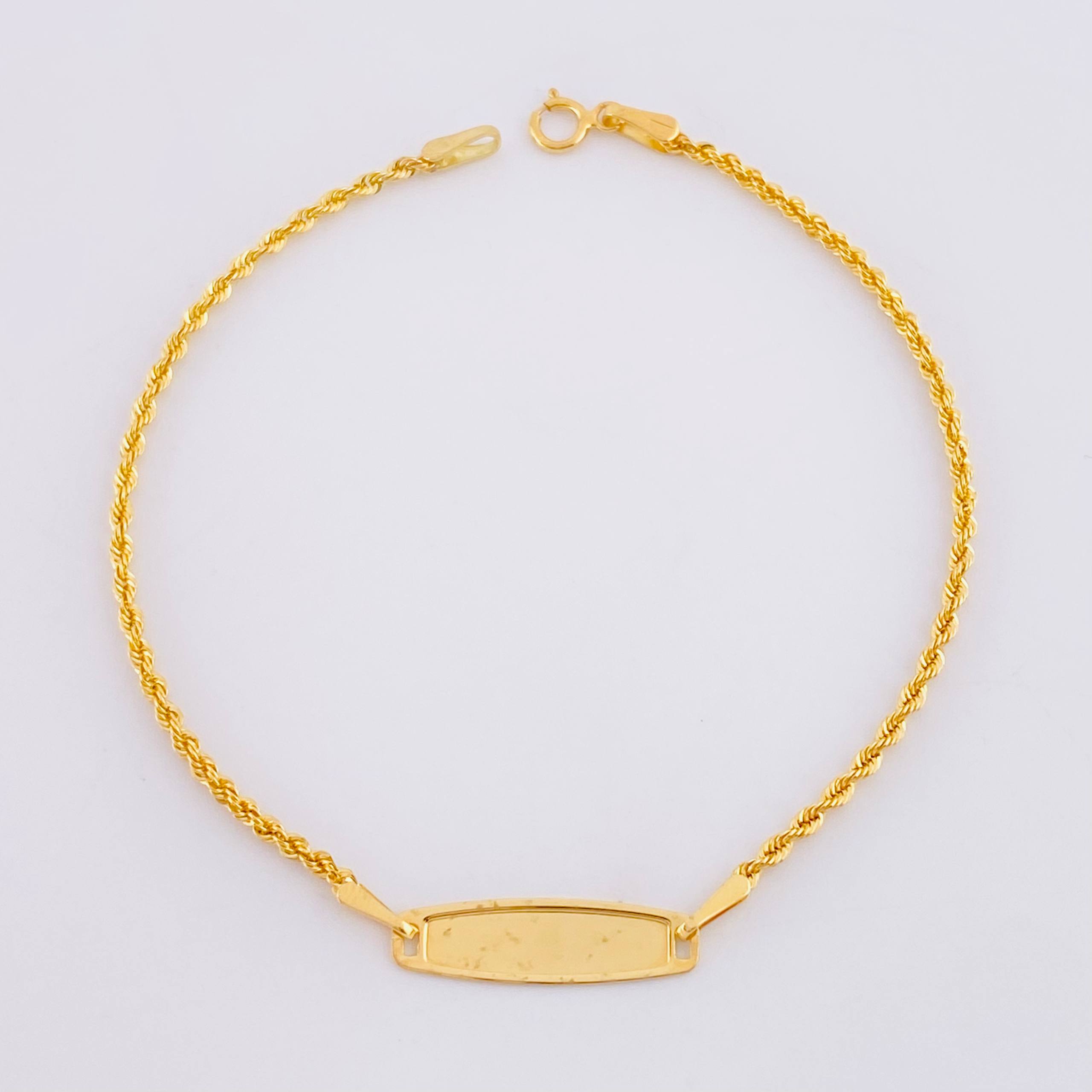 Pulso Lazo Placa Ovalada 1.1g / 17.3cm / 1.6mm Oro Amarillo 18K