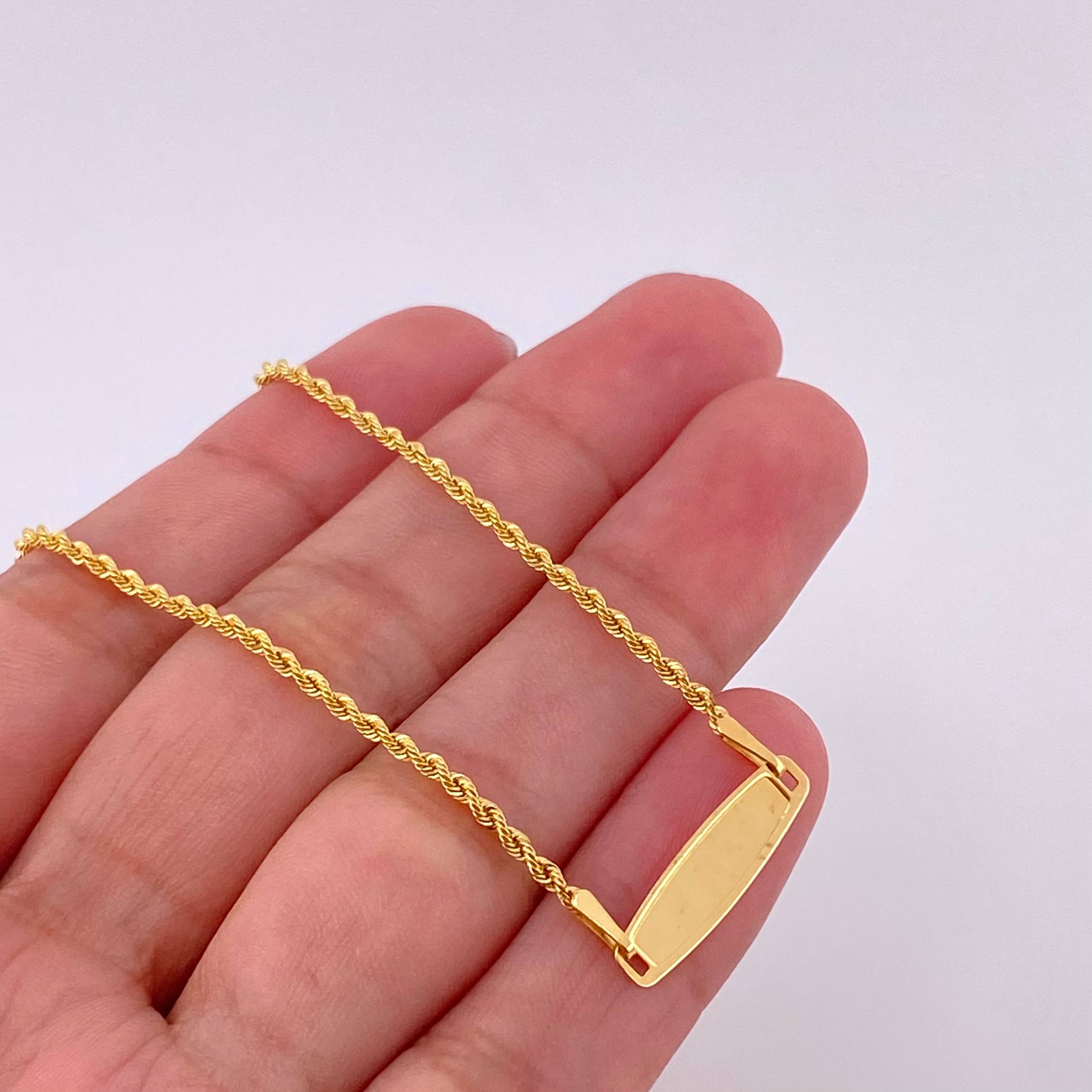 Pulso Lazo Placa Ovalada 1.1g / 17.7cm / 1.6mm Oro Amarillo 18K