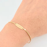 Pulso Lazo Placa Ovalada 1.1g / 17.7cm / 1.6mm Oro Amarillo 18K