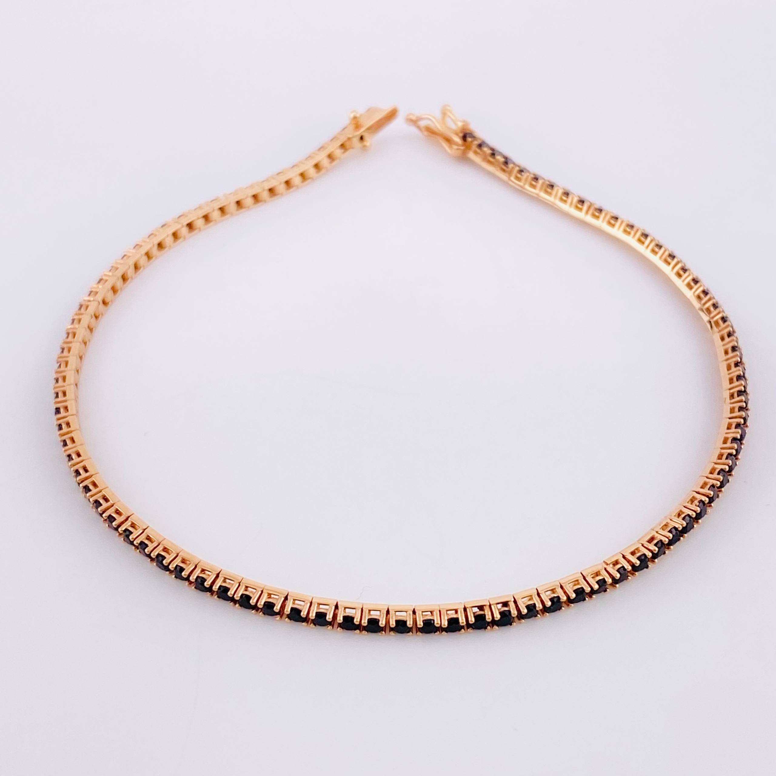 Pulso Tenis 5.9g / 20.6cm / 2mm Oro Rosa 18K