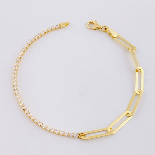 Pulso Tenis Cajón 2.7g / 17.3cm / 1.8mm Oro Amarillo 18K