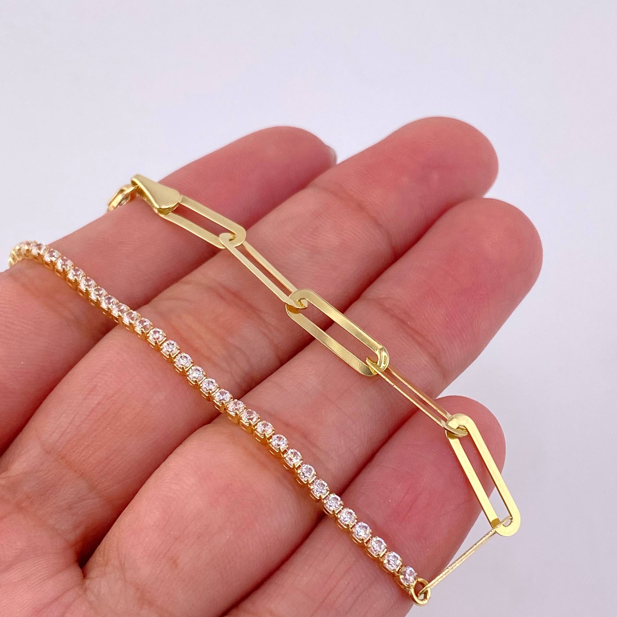 Pulso Tenis Cajón 2.7g / 17.3cm / 1.8mm Oro Amarillo 18K