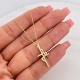 Set Cadena Aro Seguido + Dije Fe / 2.55g / 45cm Oro Amarillo 18K