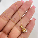 Set Cadena Aro Seguido + Dije Nudo / 1.85g / 45cm Tres Oros 18K