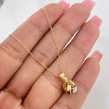 Set Cadena Aro Seguido + Dije Nudo / 1.75g / 45cm Tres Oros 18K