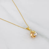 Set Cadena Aro Seguido + Dije Nudo / 1.85g / 45cm Tres Oros 18K