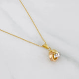 Set Cadena Aro Seguido + Dije Nudo / 1.75g / 45cm Tres Oros 18K