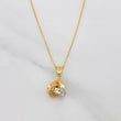 Set Cadena Aro Seguido + Dije Nudo / 1.85g / 45cm Tres Oros 18K
