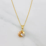 Set Cadena Aro Seguido + Dije Nudo / 1.75g / 45cm Tres Oros 18K