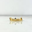 Anillo Corona Circulos 3.45gr / T6 1/4 / Circones Blancos Azules Oro Amarillo