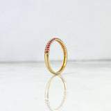 Anillo Churumbela 1.55gr / T6 1/4 / Circones Fucsias Oro Amarillo