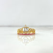 Anillo 15s Corazon 2.3gr / T6 1/4 / Circones Fucsias Blancos Dos Oros Amarillo Blanco