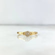 Anillo Solitario Flor Corazones 1.15gr / T5 1/2 / Circon Blanco Oro Amarillo